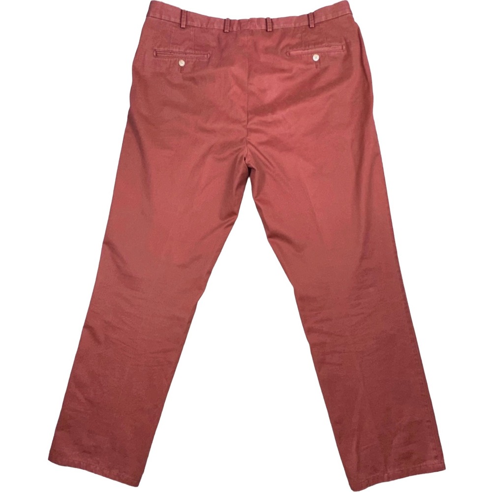 Peter Millar Men 40x32* Rust Red Pima Cotton Flat Front Chino Pants Straight Leg